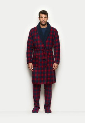 Accappatoio - dark blue-red checkered