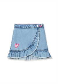 OVS - WITH FRILLS AND HEART EMBROIDERY - Mini skirt - light wash Thumbnail Image 1