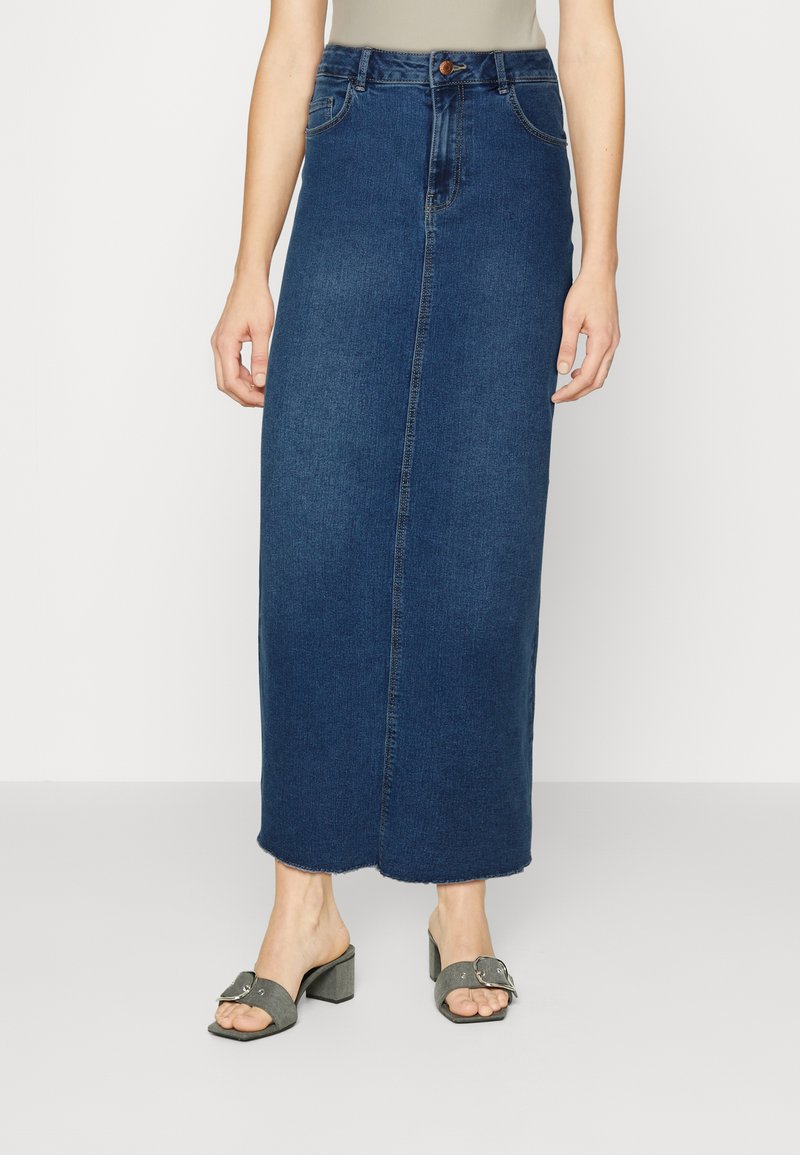 ONLY Tall ONLBIANCA MIDI SLIT SKIRT - Jupe Crayon - Light Blue Denim Ond21b04f K12