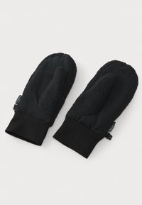 Sorte vanter med fleeceforing, solid stofudvendig, ribbede manchetter og teksturerede detaljer på tommelfingerområdet for ekstra greb.