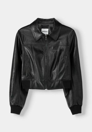 Bershka EFFECT - Faux leather jacket - black