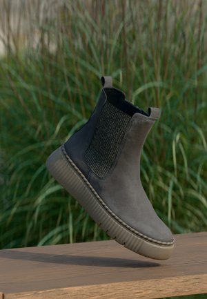 Gabor, 8014.01 - Enkellaarsjes met plateauzool - taupe