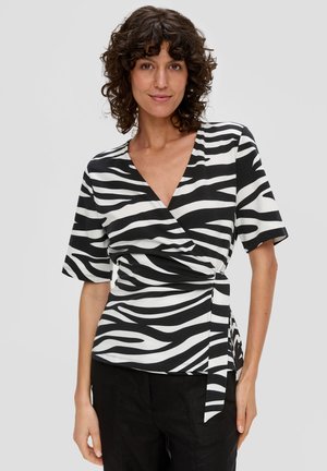 s.Oliver IN WICKEL-OPTIK - Blouse - schwarz