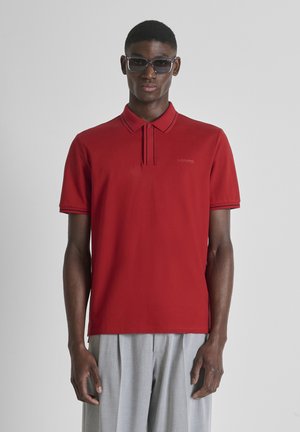 REGULAR FIT WITH LOGO PRINT - Poloshirt - dark red