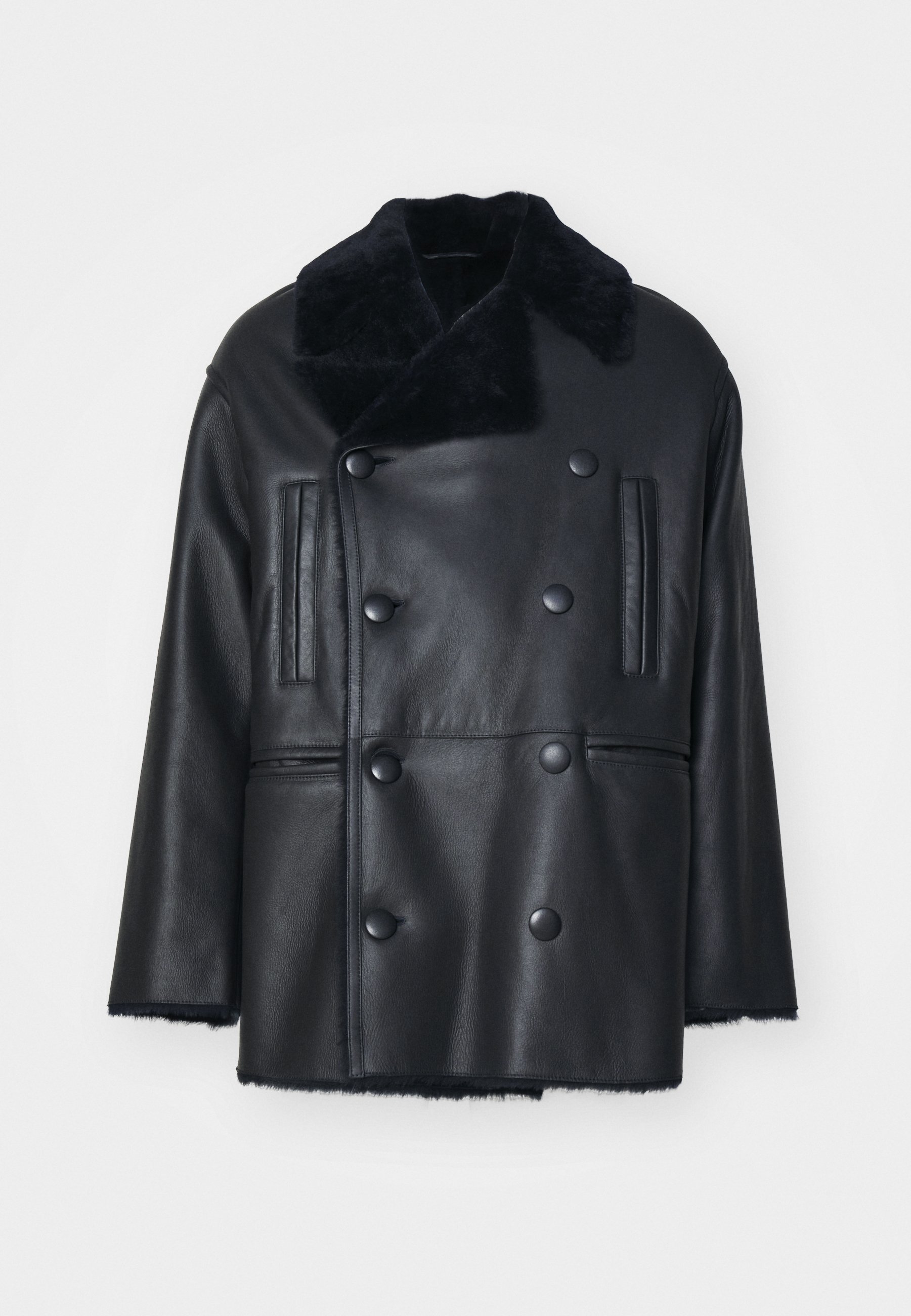 ジャケット・アウター EMPORIO ARMANI archive leather jacket Emporio Armani CABAN - Leather jacket - dark navy/dark blue