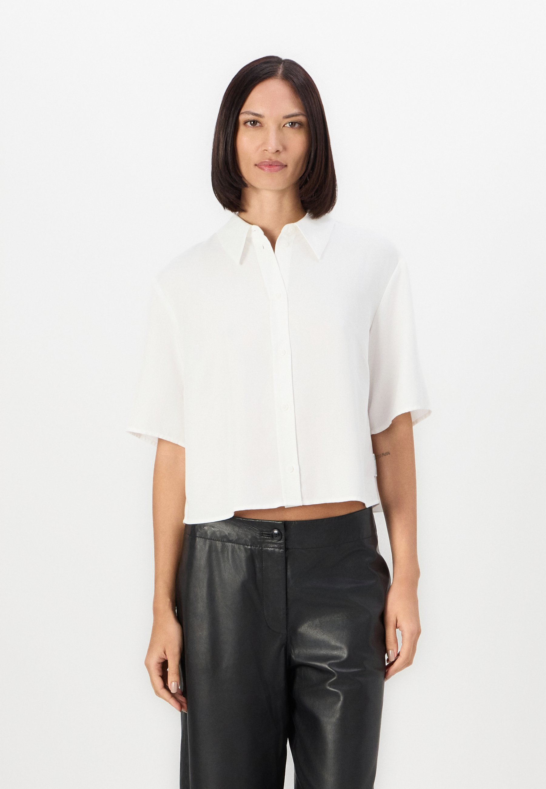 売れ筋商品|||マルコポーロ デニム シャツ レディース トップス WOVEN BLOUSE - Button-down blouse - silky white マルコポーロ デニム シャツ レディース トップス WOVEN BLOUSE