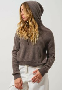 Authentic Cashmere ELOWEN HOODED - Hoodie - mottled taupe