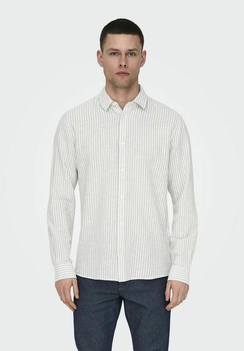 Only & Sons - ONSCAIDEN STRIPE - Camicia - chinchilla, Ingrandire