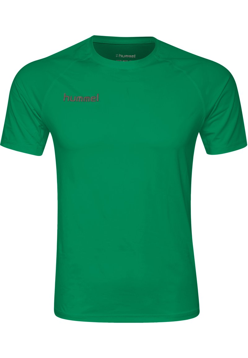 Hummel T-shirt print neongroen