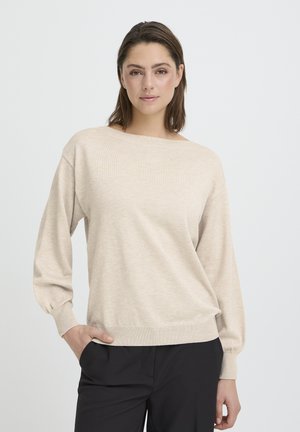 BOAT NECK - Pulóver - oatmeal melange