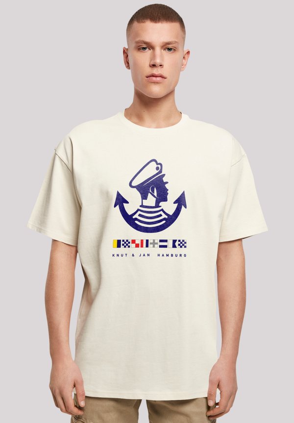 KNUT JAN HAMBURG LOGO - T-Shirt print - sand