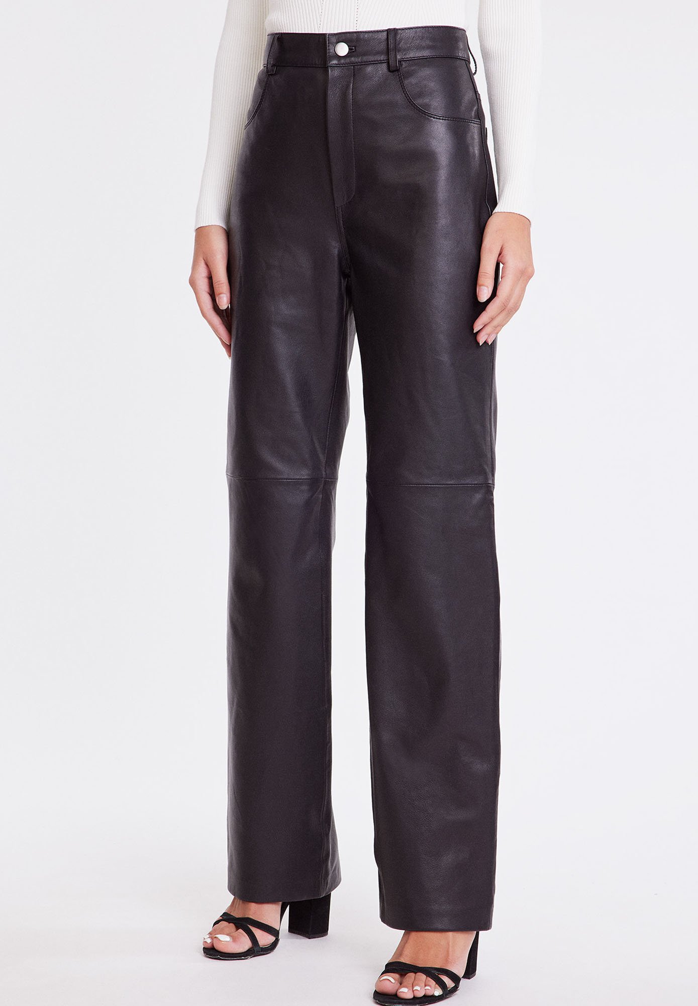 Kookai LUCE - Leather trousers - black 