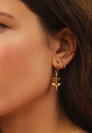 My Jewellery, VINTAGE HIBISCUS HOOP EARRINGS - Pendientes - gold-coloured