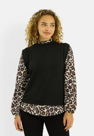 2 EN 1 IMPRIMÉ LÉOPARD - Camiseta de manga larga - noir