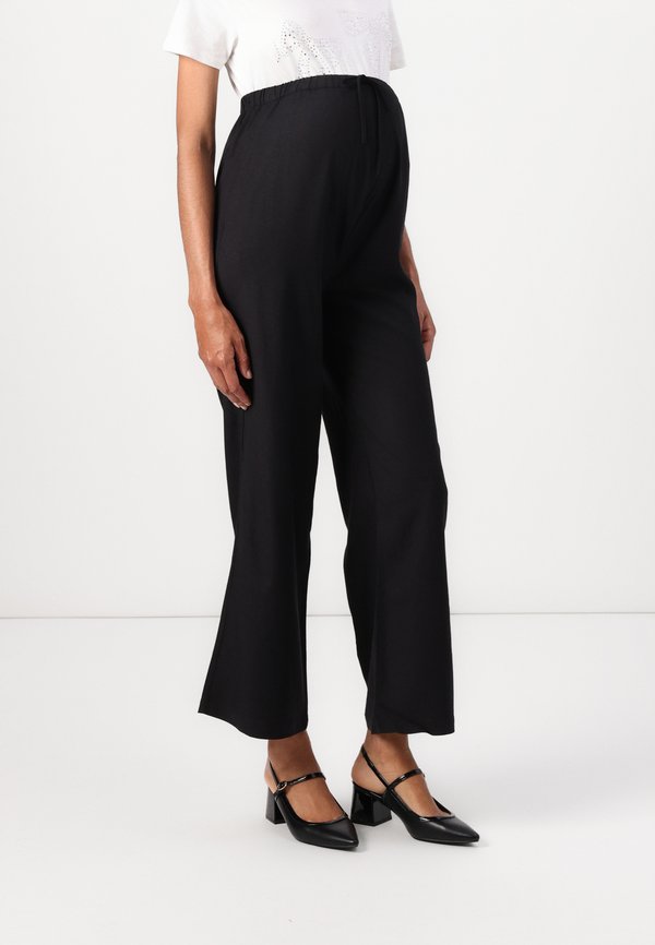 LINEN BLEND WIDELEG - Trousers