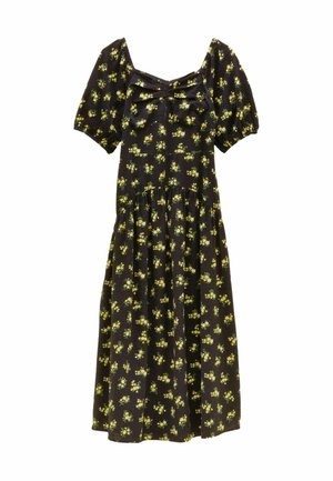 Joules, REGULAR FIT - HARPER TEXTURED MIDI SUMMER DRESS . - Day dress - black  yellow ditsy
