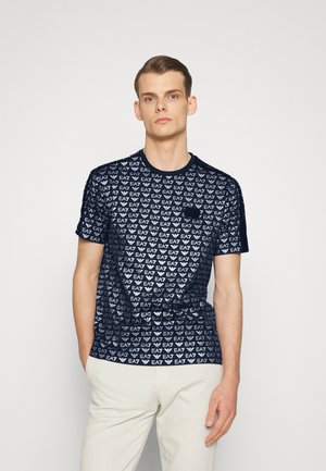 TEE ALLOVER LOGO - T-shirt z nadrukiem - dark blue