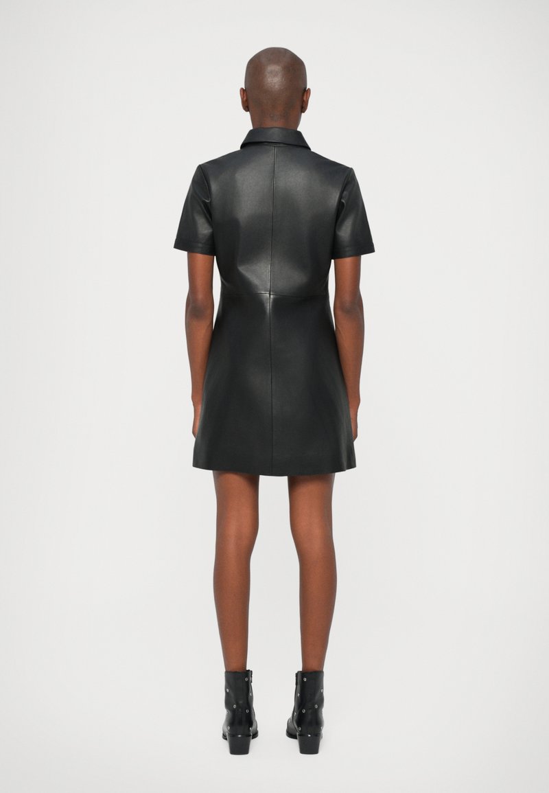 chinese dress ladies The Kooples Black Leather Strapless Dress  Runway Catalog
