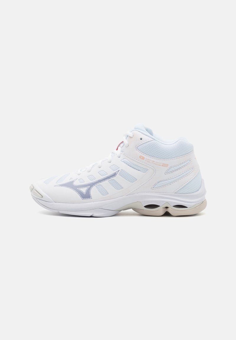 Mizuno WAVE VOLTAGE 2 - Röplabdacipők - white/aleutian/cloud pink