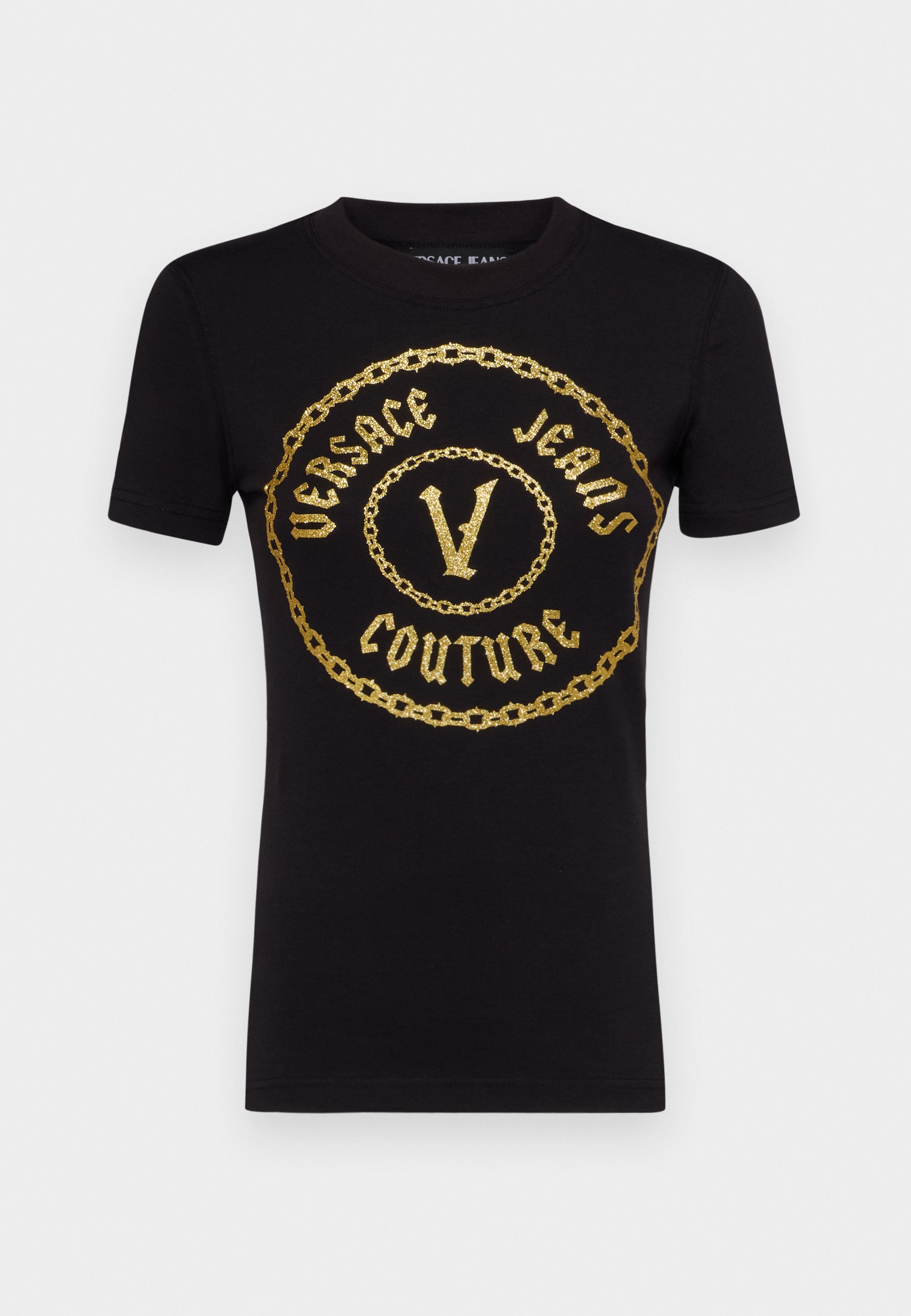 Tシャツ・カットソー VERSACE JEANS COUTURE 'Chain Couture' T-shirt Black Versace Jeans Couture Chain Couture Cotton T-shirt | Black