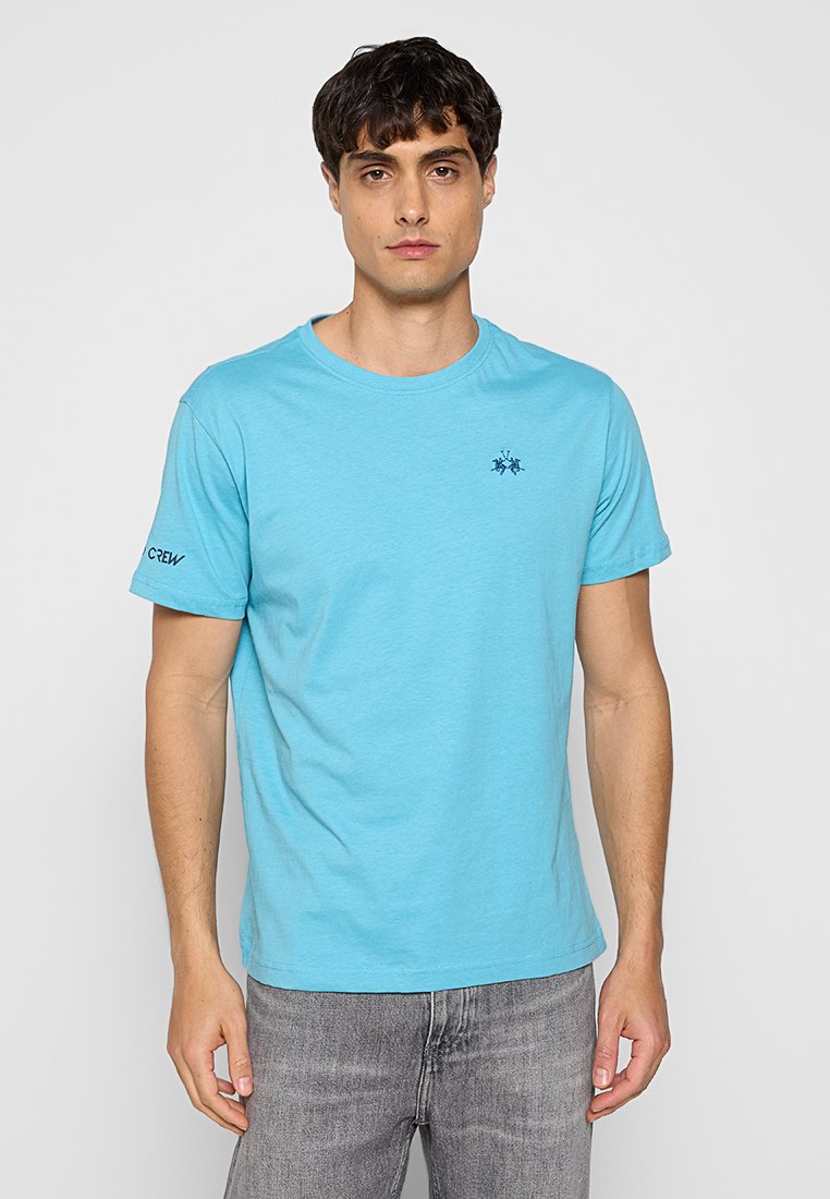 LA MARTINA T-shirt basic lichtblauw LA MARTINA T-shirt basic lichtblauw