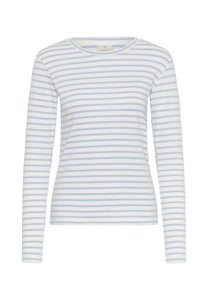 Kaffe, KALIDDY PLAIN STRIPE T-SHIRT - T-shirt à manches longues - chalk w blue fog stripe