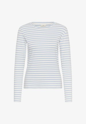 Kaffe, KALIDDY PLAIN STRIPE T-SHIRT - T-shirt à manches longues - chalk w blue fog stripe