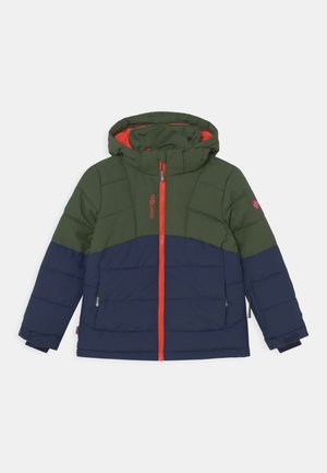 KIDS GRYLLEFJORD UNISEX - Winter jacket - forest green/navy/flame orange