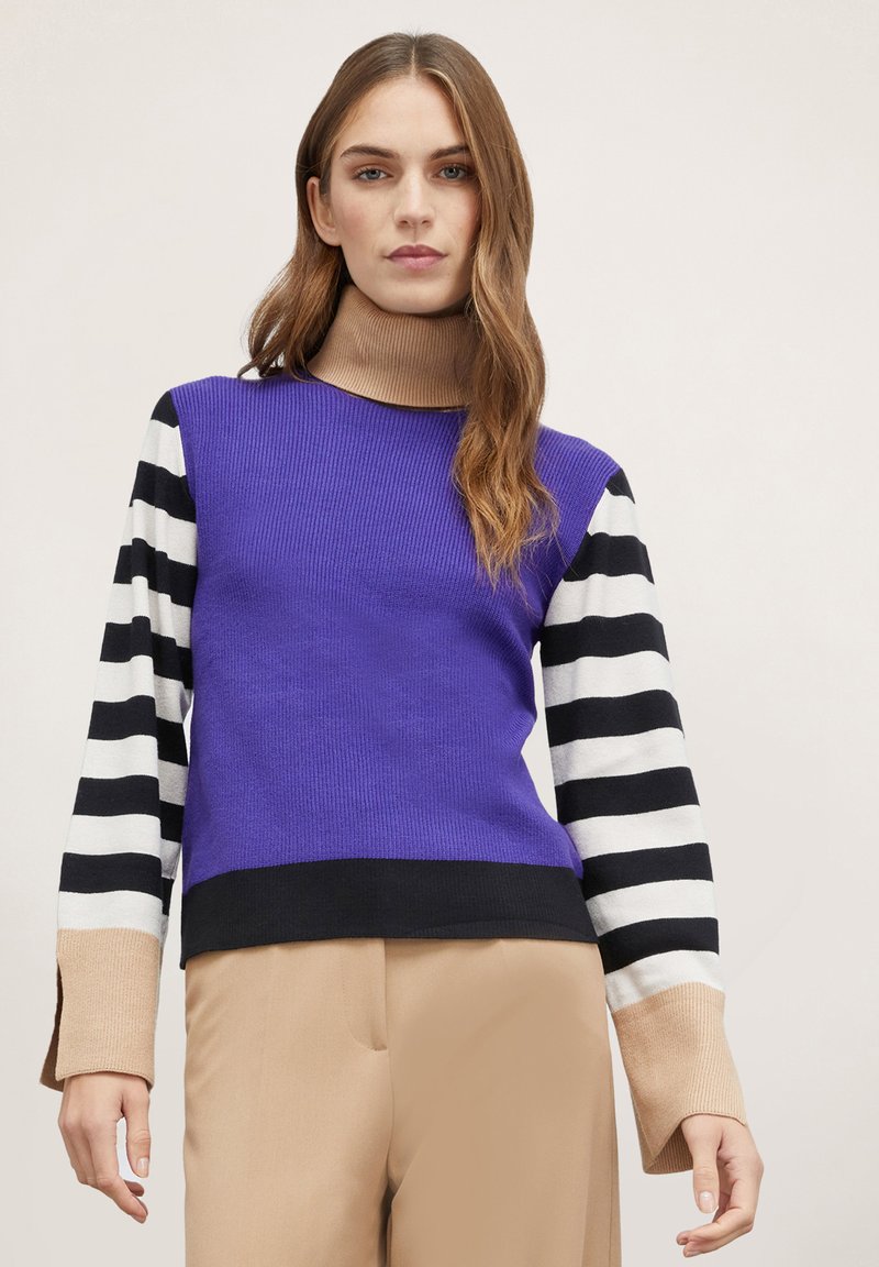 Motivi CON MANICHE A RIGHE - Strickpullover - viola