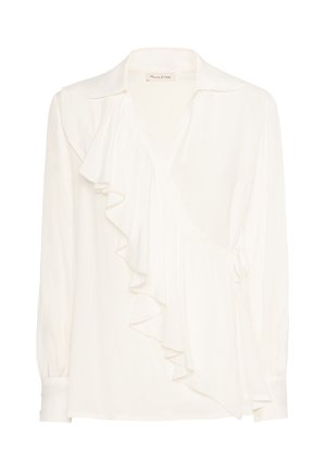 CROSSED WITH RUFFLES - Camicetta - white