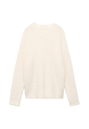 Maglione color crema con una finitura morbida e testurizzata. Presenta un collo rotondo e maniche lunghe. Silhouette ampia senza decorazioni.