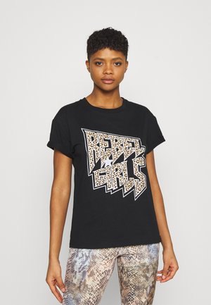 GIRLS BOXY TEE - Triko s potiskem - black