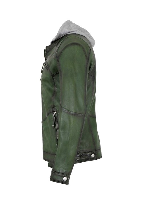 deercraft Leather jacket olive Zalando