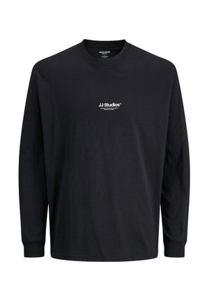 Zwarte longsleeve T-shirt gemaakt van katoen. Voorzien van een klein wit "JJ Studios" logo op de borst. Eenvoudig ontwerp met geribbelde manchetten.