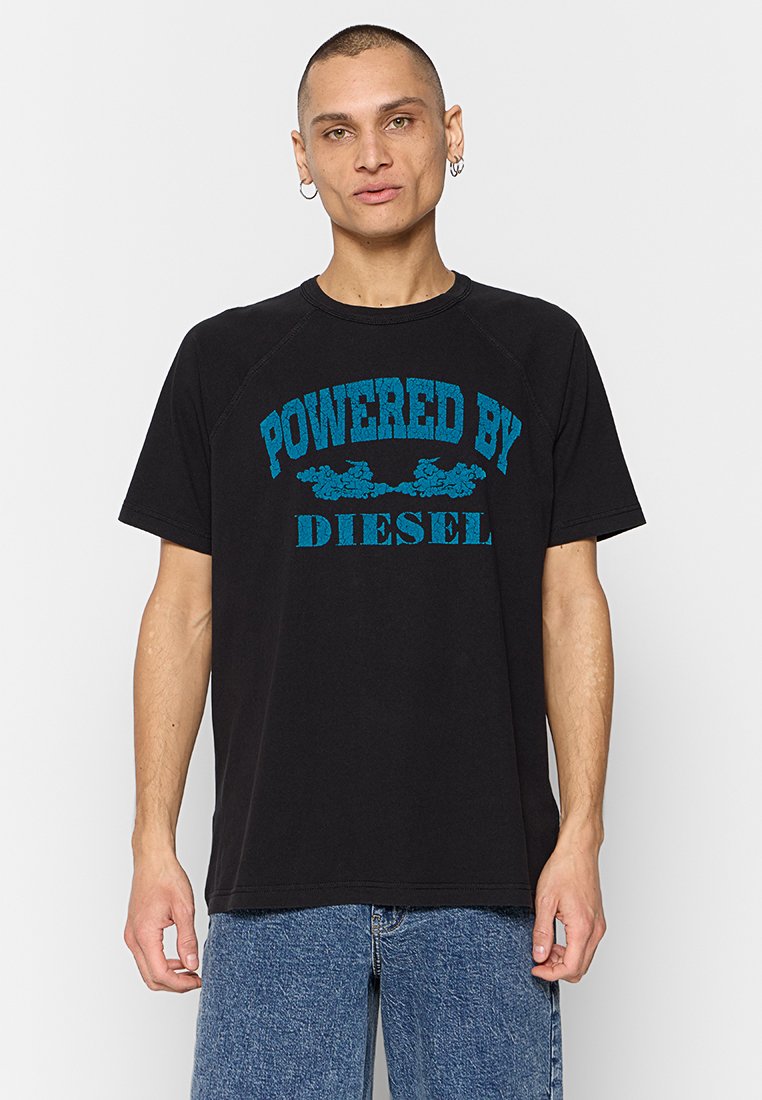 Diesel T-shirt print zwart