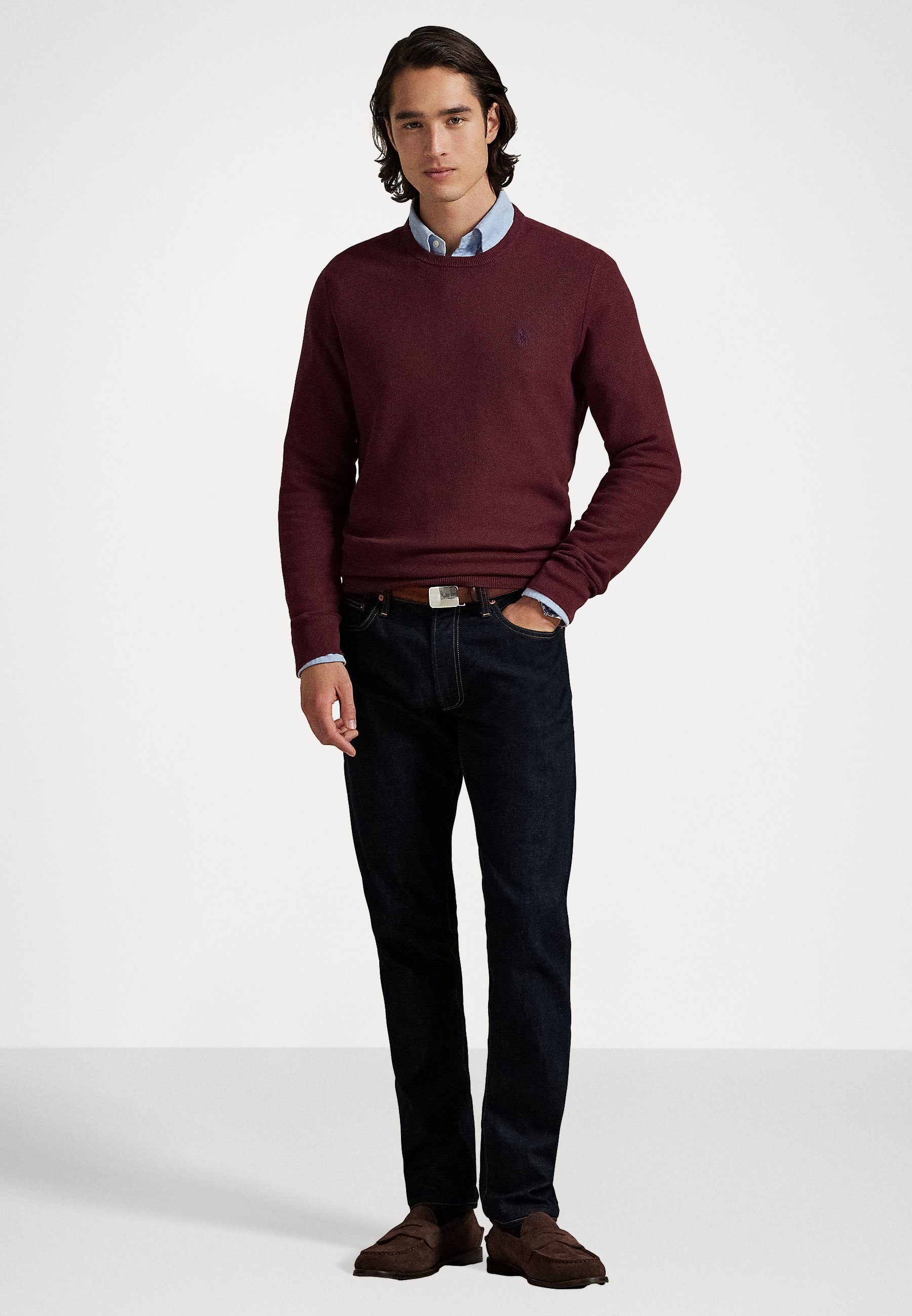 Polo Ralph Lauren MESH-KNIT COTTON CREWNECK SWEATER - Jumper - red