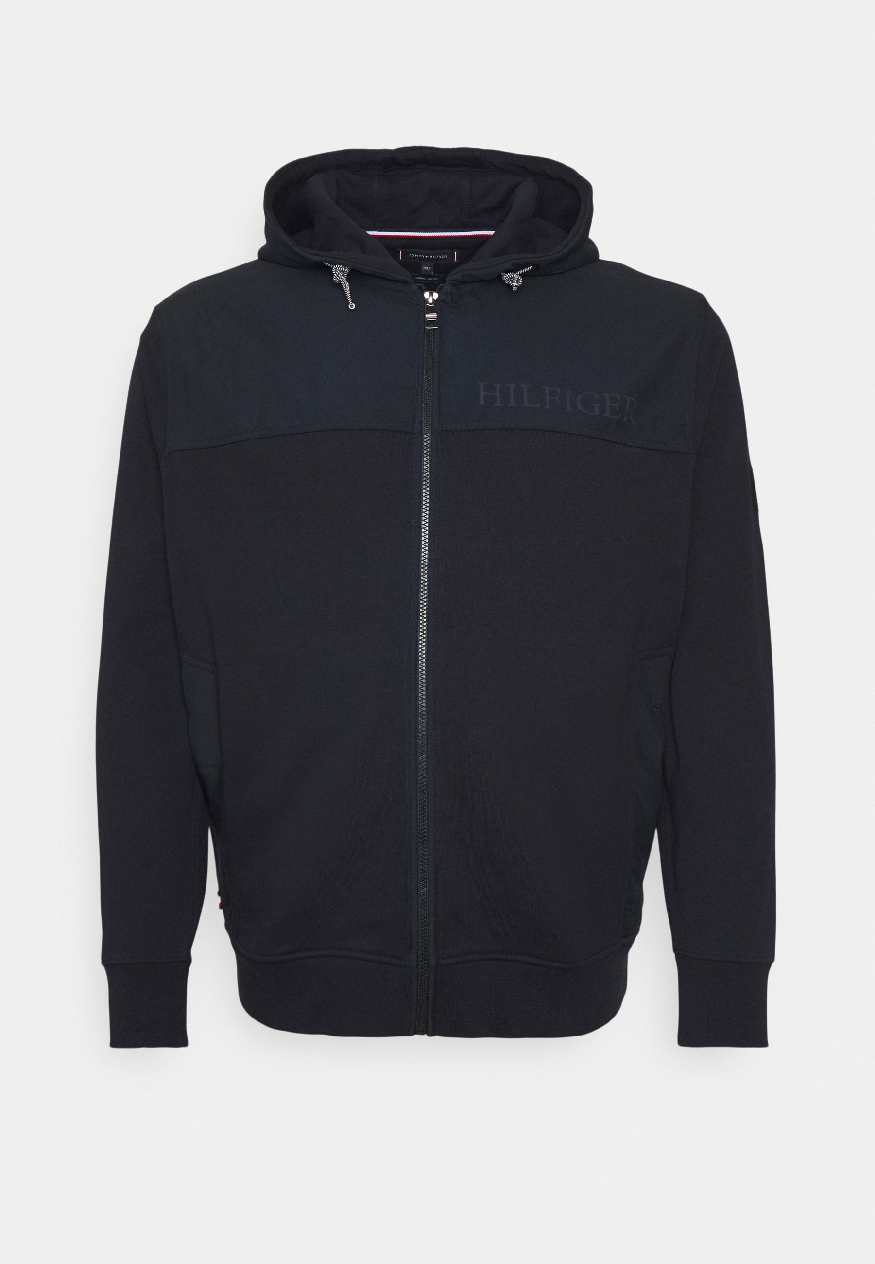 Tommy Hilfiger Utility Mix Media Zip Thru Zip Up Sweatshirt Desert Sky Dark Blue Zalando Co Uk