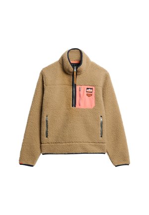 Superdry & Co VINTAGE RETRO HALF ZIP - Suéter de forro polar - classic tan brown