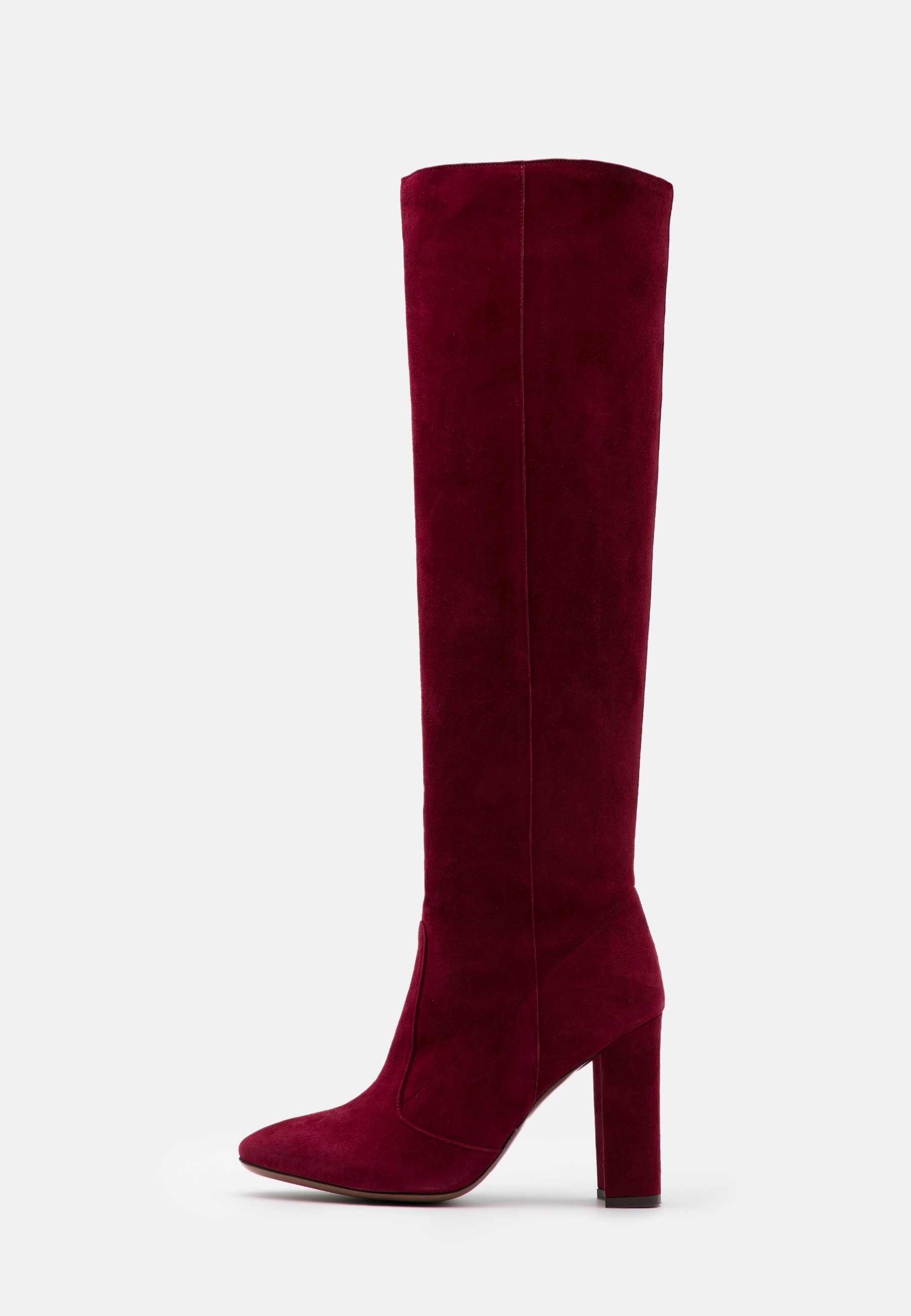 maroon heeled boots