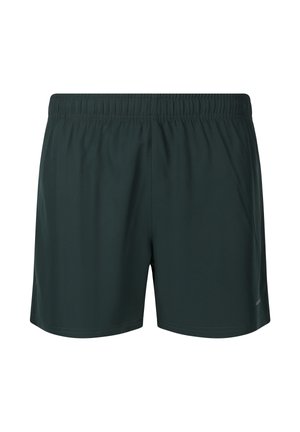Mørkegrønne herreshorts til sport med elastisk talje, enkel design og let stof til sport eller afslappet brug.
