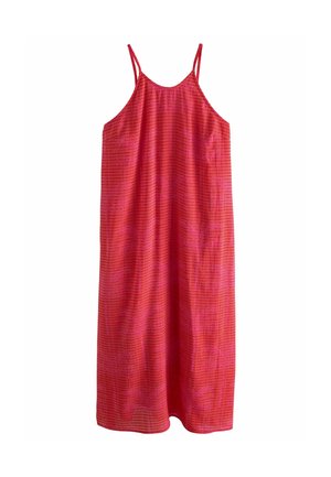Next REGULAR FIT - TEXTURED - Maxikleid - red pink palm print