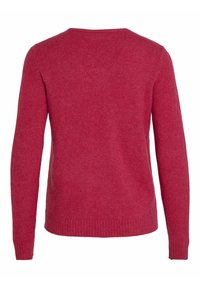 VILA VIRIL V-NECK L/S - Stickad tröja - cerise