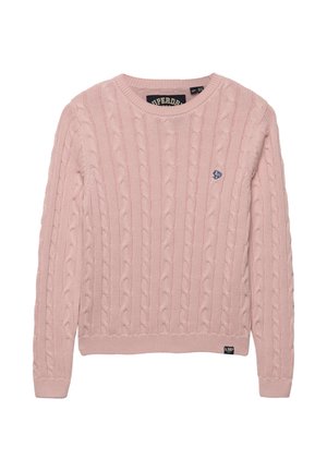 Superdry & Co, SUPERDRY ESSENTIALS SD&CO CABLE KNIT JUMPER.. - Jersey de punto - pale pink