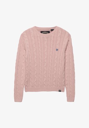 Superdry & Co, SUPERDRY ESSENTIALS SD&CO CABLE KNIT JUMPER.. - Jersey de punto - pale pink