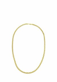 Kultaketjunecklace, jossa on pyöreät lenkit, sileä pinta ja klassinen muotoilu. Varustettu turvallisella soljella.