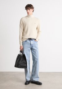 Tommy Hilfiger STRUCTURE ROLL NECK - Svetr - heathered oatmilk