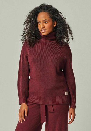 EVE - MERINO KNIT SWEATER WITH STAND-UP COLLAR - Strickpullover - bordeaux