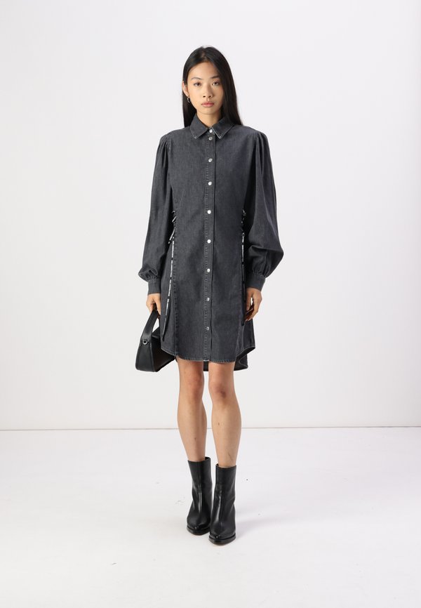 TIED DRESS - Denim dress4