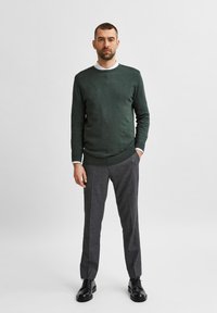 Selected Homme SLHBERG CREW NECK - Stickad tröja - darkest spruce