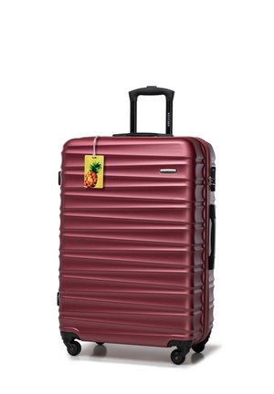 LARGE SUITCASE WITH LUGGAGE TAG FROM ABS - Valise à roulettes - bordeaux
